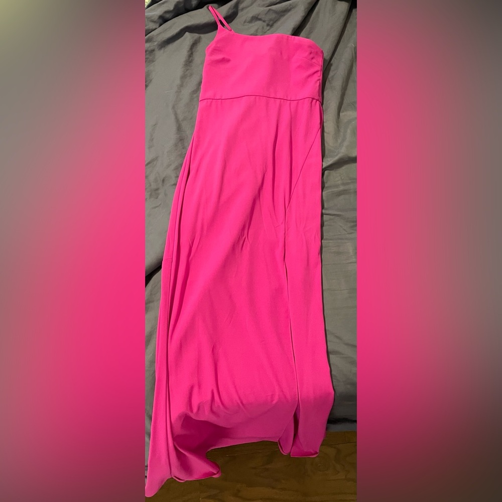 Lovers + Friends hot pink dress long slit size S